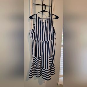 Navy blue & white stripe dresses